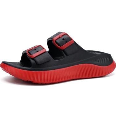 Imagem de KuaiLu Sandálias femininas de recuperação com suporte confortável de arco para fascite plantar, ortopédica ajustável, almofada grossa, escorregadores esportivos reduzem o estresse nos pés,