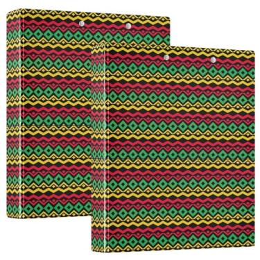 Imagem de Fichários escolares com padrão de cor reggae clássico, 3 anéis com armazenamento, 3 anéis, prancheta, pasta para escola