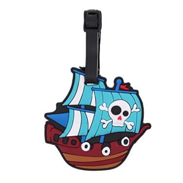 Imagem de Etiqueta de bagagem com tema de viagem para malas, Navio pirata, One_Size