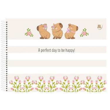 Imagem de Caderno Espiral Capa Dura Cartografia e Desenho Capycuties 60 Folhas 11011 ANIMATIVA