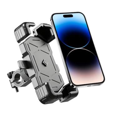 Imagem de Suporte de celular para motocicleta, suporte ajustável para celular, clipe de guidão de scooter de bicicleta para iPhone Air 17 Pro Max/16 15 Series, iPhone 14, telefone de 4,7 a 6,8 polegadas