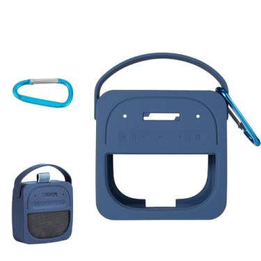 Imagem de Capa Protetora Silicone para Bose SoundLink Micro 2nd Gen, Capa para Coluna Bluetooth Portátil com Chaveiro Cobertura de Viagem Azul Impermeável