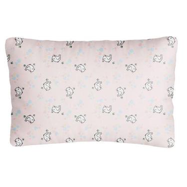 Imagem de Fronha para Bebê Malha Estampada 28 cm x 40 cm Bublim, Passarinha
