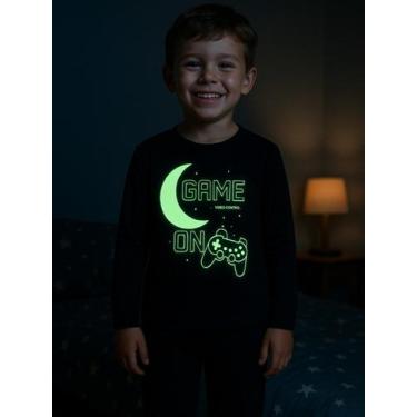 Imagem de Conjunto Térmico Infantil Brilha no Escuro Masculino Preto - Vida Cost