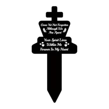 Imagem de predolo Placa de lápide memorial para animais de estimação, decoração de cemitério, placa de acrílico para túmulo de cachorro e gato, estaca para sepultura em