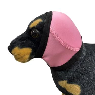 Imagem de Touca de banho impermeável para cães, cobertura calmante para orelhas para alívio da ansiedade_M (rosa)
