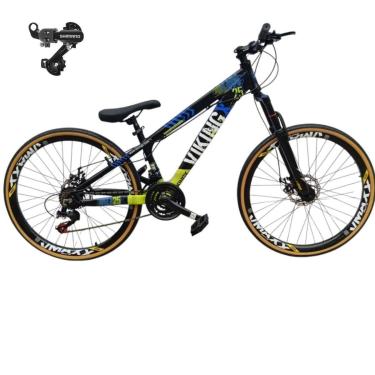 Imagem de Bicicleta 26 VikingX T25 24v Freeride Cambio Traseiro Shimano Pneu Slick Fino Fx Amarela1.50-Unissex