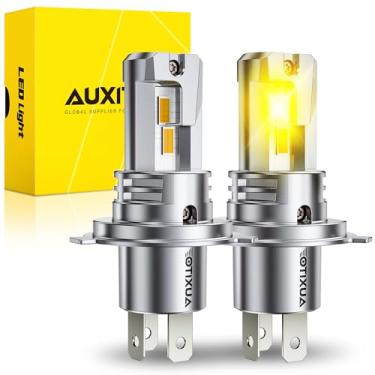 Imagem de AUXITO Lâmpadas LED H4 Amarelas 3000K 9003 HB2 Lâmpadas, 900% Mais Brilhantes 40000LM Lâmpadas, Plug N Play, Vida útil de 20 anos, sem cintilação, 99% de compatibilidade, 2 peças
