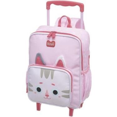 Imagem de Kit Mochila Carrinho Lancheira Kouii Pacific Filhotiis Gato-Unissex