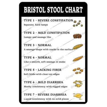 Imagem de Ostapt Bristol Tabela de banco decoração vintage metal estanho placa médica guia de saúde digestiva clínica banheiro enfermeira enfermeira médico referência de saúde pôster mural presente 20 x 30 cm