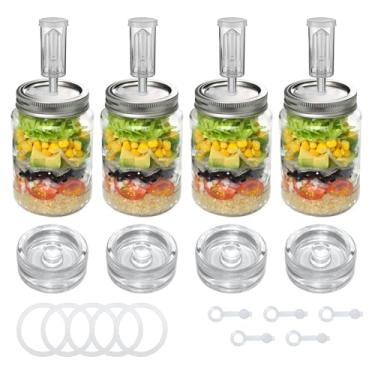 Imagem de Kit de fermentação para tanques de fermentação (tanque não incluído) / Inclui decapagem: 4 pesos de fermentação de vidro 4 tampas de fermentação 4 fechaduras de ar 5 anéis de vedação de silicone 5