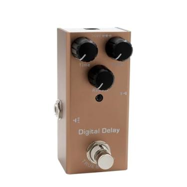 Imagem de RiToEasysports Pedal de Efeitos de Guitarra, Pedal de Guitarra Elétrica Totalmente Em Metal 10 Tipos Atraso Analógico Overdrive Distorção de Coro Com Indicador LED para Placa de Pedais (Café)
