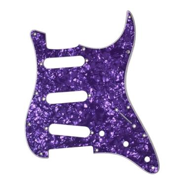 Imagem de oshhni Escudo para guitarra, fácil de instalar, com furo para captador, peça de reposição, acessório prático para instrumentos musicais, Roxo, Frente