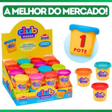 Imagem de Massinha Modelar Infantil Massa Escolar c/ Varias Cores 50g - Clicando