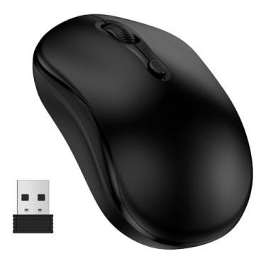 Imagem de Mouse para jogos sem fio, mouse ergonômico portátil sem fio para computador PC para laptop/Mac/Tablet/Windows, óptico de 2,4 GHz com receptor USB, mouse sem fio leve com 4 botões programáveis
