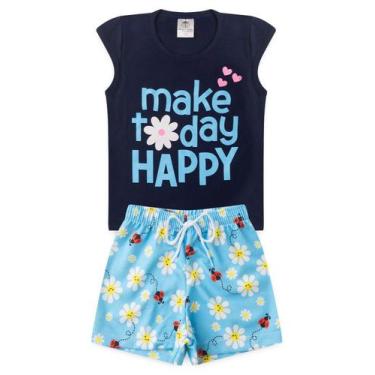 Imagem de Conjunto Infantil Verão Menina Make Today Happy! - Marinho, 06