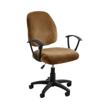 Imagem de Capa De Cadeira De Escritório Em Veludo Elástico Rotativa Universal 2 