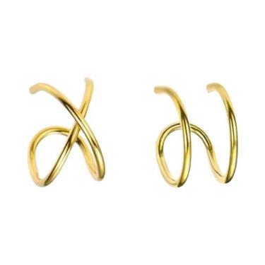 Imagem de Brincos De Clipe De Aço Inoxidável Para Mulheres, Criativos E Simples,