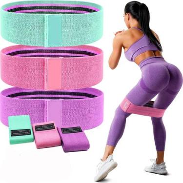Imagem de Faixa Elástica Kit 3 MiniBands para Treino Exercicios Academia Pilates