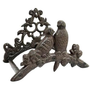 Imagem de Suporte de mangueira de jardim de ferro fundido resistente para mangueira de água, suporte de parede externa, rack/organizador/suporte decorativo de metal sólido, fácil de instalar, comporta até 50/75