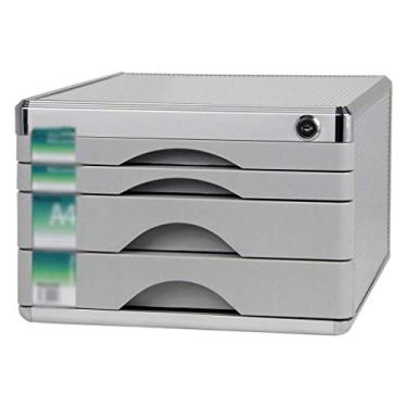 Imagem de Gerenciador de arquivos - Caixa de armazenamento de mesa - Gabinete de arquivo multicamadas tipo gaveta com bloqueio de senha
