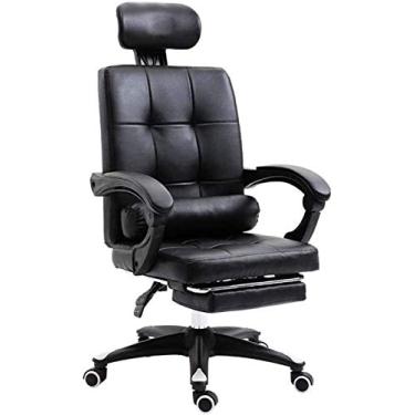 Imagem de Cadeira Boss de luxo, cadeira executiva grande e alta, cadeira ergonômica para escritório em casa, cadeira de jogos com apoio para os pés retrátil, altura do assento ajustável e reclinável, apoios de