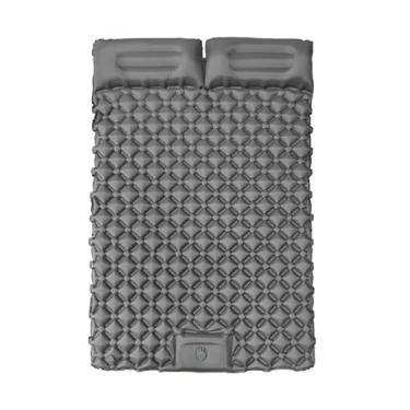 Imagem de ColchãO InfláVel Casal Resistente AutomáTico Multiuso Camping 190 * 120 * 5 Cm(Cinza)