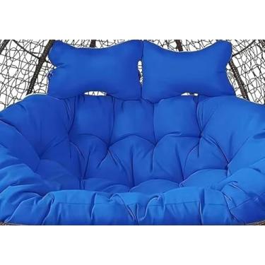 Imagem de Almofada dupla para cadeira de balanço suspensa com cesto - Almofadas grossas, removíveis e impermeáveis ​​para rede, com travesseiro incluso.