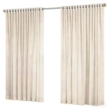Imagem de Cortina Voil de Linho e Gaze 6m de Largura - Altura Escolha no Anúncio, Leve e Decorativa para Quartos, Salas e Ambientes Domésticos (Palha,6,00x2,30)