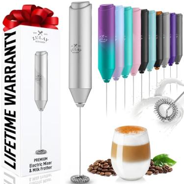 Imagem de Zulay Kitchen Poderoso Espumador De Leite - Mini Espumador De Leite Portátil Aço Inoxidável - Misturador De Bebidas Operado Por Bateria Para Café, Lattes, Cappuccino, Matcha - Presente Espumador De