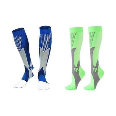 Imagem de Meias De Compressão Masculinas (2, 3 Ou 4 Pares) Para Corrida E Varize