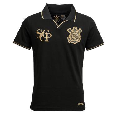 Imagem de Camisa Corinthians Polo Retrô Ouro Sccp Masculina Licenciada-Masculino