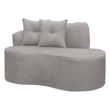 Imagem de Poltrona Namoradeira Orgânica Plaza 1,45m Redondo Bouclê Cinza - SOFA 