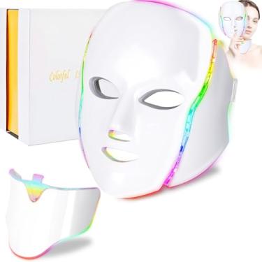 Imagem de Mascara de Led Facial, Mascara de LED, Máscara Facial e Pescoço, 7 Cores, Portátil, Pronto para Uso, 900 g