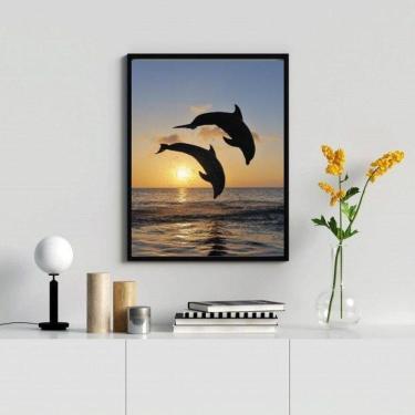 Imagem de Quadro Decorativo Fotografia Golfinhos 33X24Cm