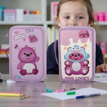 Imagem de Estojo Escolar Box Capivara Organizador Canetas Lápis Papelaria Menina