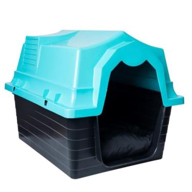 Imagem de Casinha para Cachorro N5 Grande em Plástico com Proteção UV – Casa Pet Impermeável, Resistente e Confortável para Cães de Porte Médio(Verde)