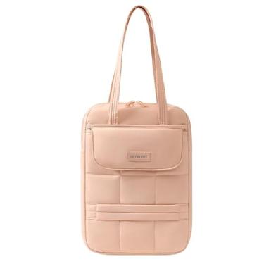 Imagem de Linpr Capa para laptop de 14 polegadas, bolsa de ombro fofa para laptop para MacBook Pro/Air M4/M3/M2/M1 (2024-2019), iPad Pro/Air/Mini, capa de transporte acolchoada com alça de bagagem (rosa)