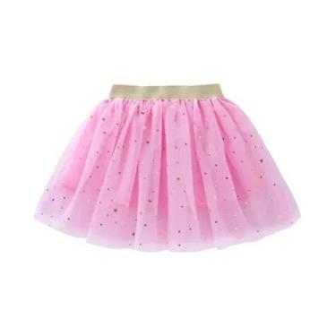 Imagem de Saia Mini Tutu De Algodão Com Renda Para Meninas, Com Estrelas E Glitt