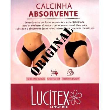 Imagem de Kit 3 Calcinhas Absorvente Menstrual Reutilizável Lucitex Fluxo Médio 