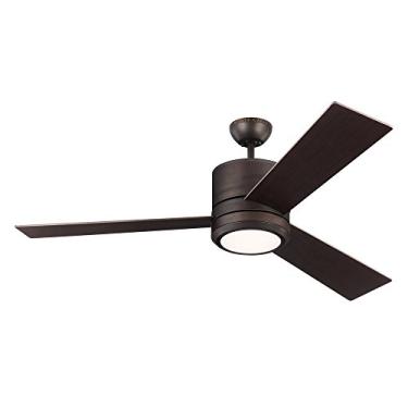 Imagem de Monte Carlo Ventilador de teto externo 3VNMR56RBD-V1 Vision Max moderno de 56" com luz LED e controle remoto de parede, 3 lâminas, bronze romano