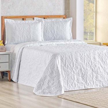 Imagem de Cobre Leito Queen Bouti Mavie Floral 180 Fios 3 Peças - Branco
