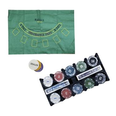 Imagem de Jogo De Poker 200 Fichas Numerdas Na Lata