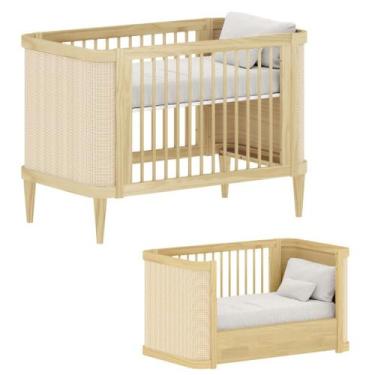 Imagem de Berço de Madeira Maciça 2 em 1 Paglia  Carvalho Malva - Quater