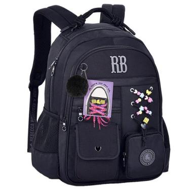 Imagem de Mochila Escolar Menina Rebecca bonbon Costa Menina Juvenil Cor:Preto, 