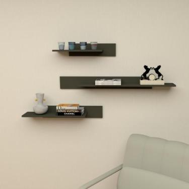 Imagem de Prateleira De Parede Suspensa Madeira Suporte Invisivel 45cm - Deltre,