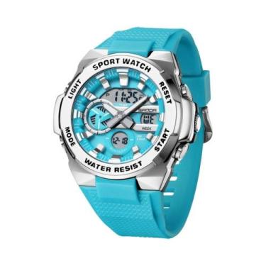 Imagem de Relógio Digital Masculino À Prova d'Água Com Luz Noturna LED E Duplo D