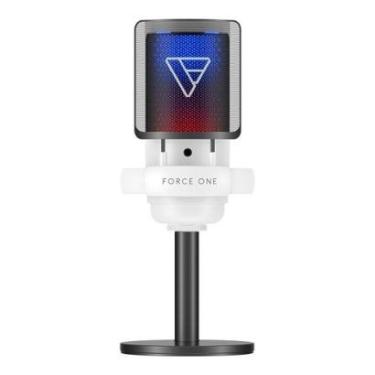 Imagem de Microfone Gamer Force One Hero, RGB, Botão De Mute, USB, Cardicóide ou Unidirecional, - FR.MC.HE.01-Unissex