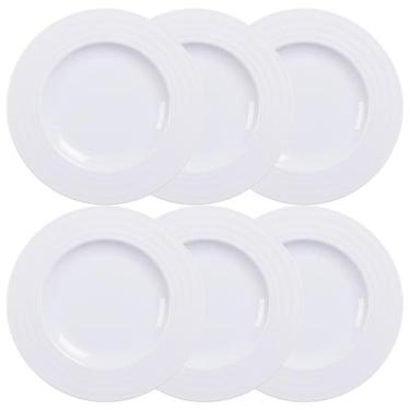 Imagem de Jogo de pratos de sobremesa 6 peças porcelanas 21cm tramontina vibrare