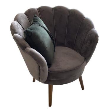 Imagem de  Poltrona Pétala  - Pés Rose Gold - Casa Designer , 10- Grafite